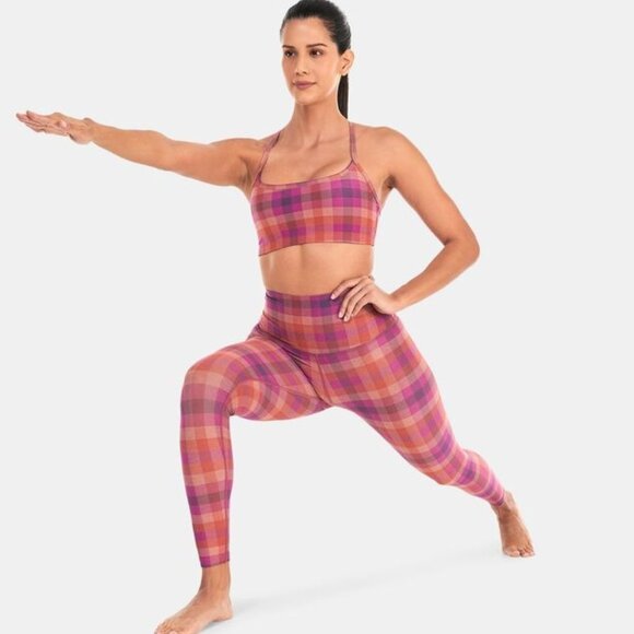 Beyond Yoga Plaid SoftMark High Waist Legging & Racer Back Sports Bra Size M NWT - Picture 1 of 10